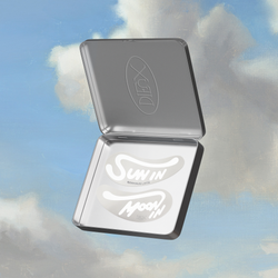 Eckhaus Latta x Dieux Solar Return Forever Eye Mask on a blue and white cloud background