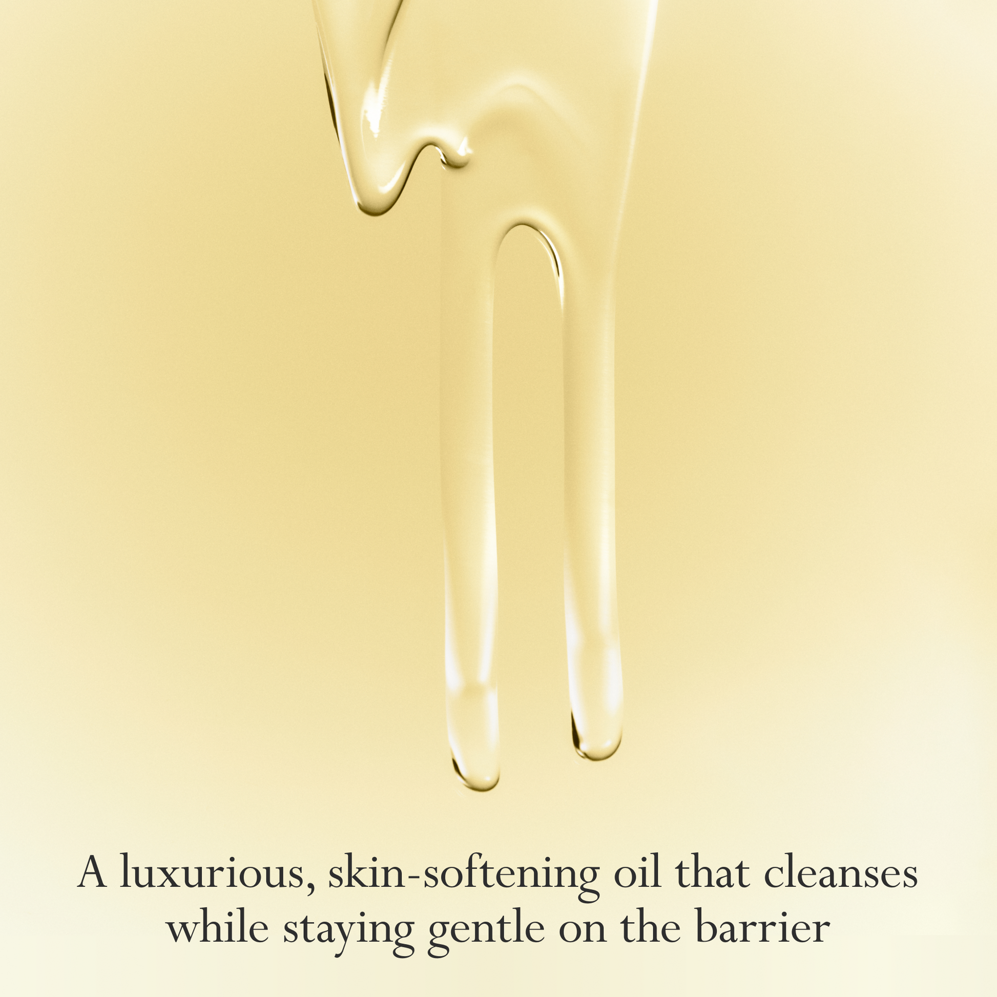 Dieux Ethereal Cleansing Oil texture shot with formula explainer