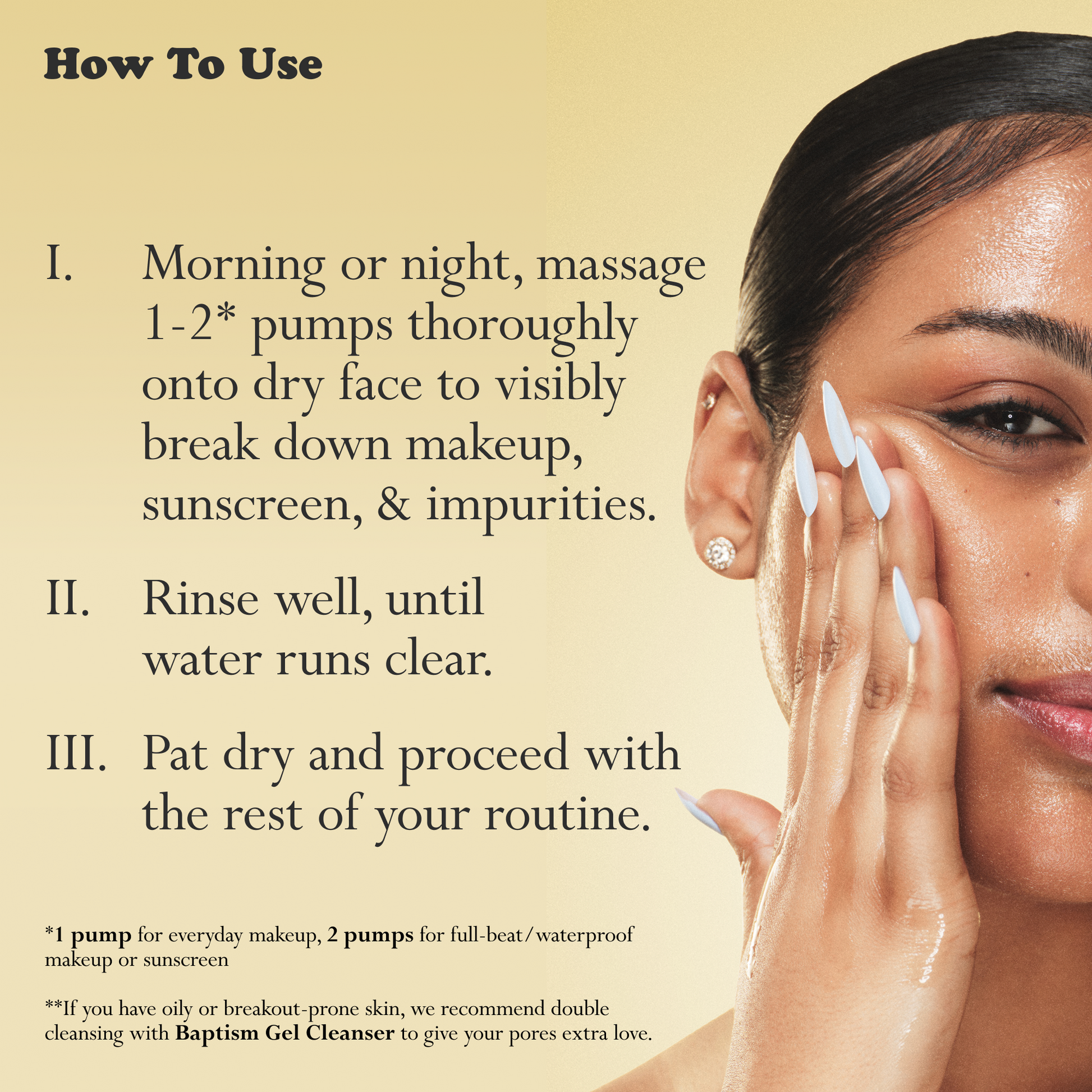 Dieux Ethereal Cleansing Oil how to use infographic