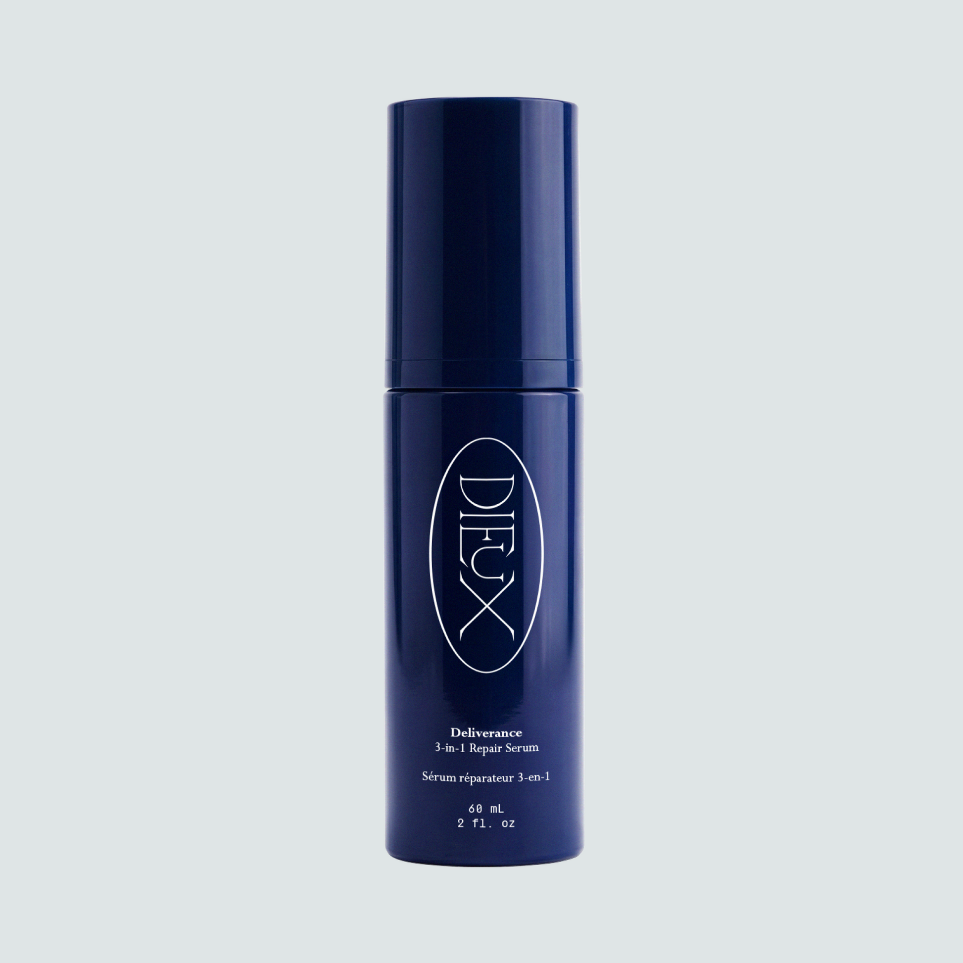 Dieux Deliverance 3-in-1 Repair Serum 60 ml bottle on a pale background