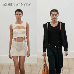 Solar Return Forever Eye Mask as seen at NYFW on two models.