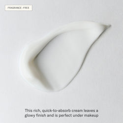 Texture swatch of Dieux's Instant Angel Lipid-Rich Firming Moisturizer against a white surface