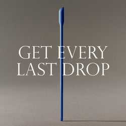 Skincare Scraper with text 'GET EVERY LAST DROP' on a gray background