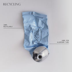 Dieux Air Angel Gel Cream recyclable packaging instructions on a light gray background