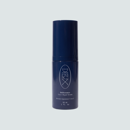 Dieux Deliverance 3-in-1 Repair Serum 30 ml bottle on a pale background