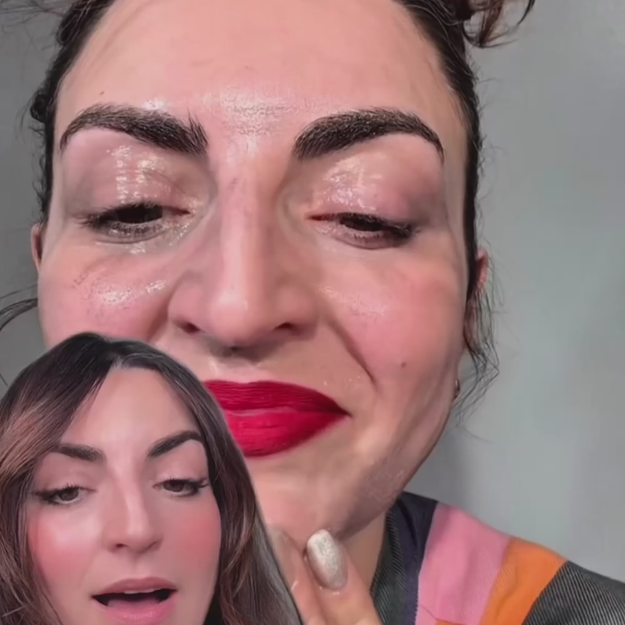 Charlotte Palermino, Dieux CoFounder, showing how Dieux's Ethereal Oil Cleanser works
