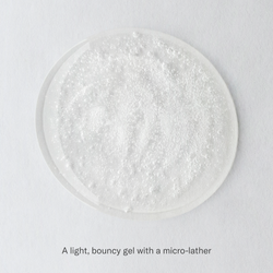 Baptism Gel Cleanser texture. A light, bouncy gel with a micro-lather.